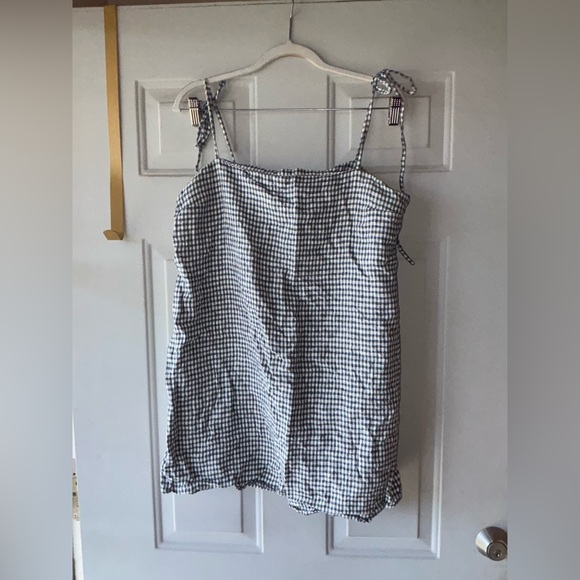 Reformation Dresses & Skirts - Reformation blue/white gingham linen dress size L